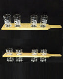 MBD Wood Beer Flight Set with Glasses